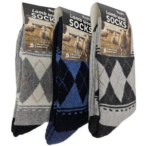 Lamb Wool Socks Men 10-13, Thermal Warm Winter Boot Crew Socks for Men 3-Pairs